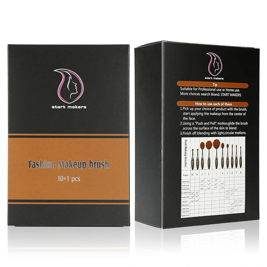 Make up Brushes , Start Makers Professional 10 Pieces Oval Makeup Brush Set