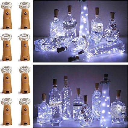 LED Bottle String Lights Cork Shaped White