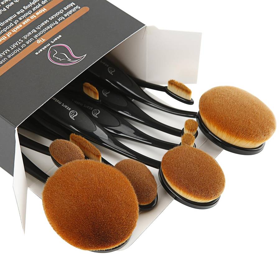 Make up Brushes , Start Makers Professional 10 Pieces Oval Makeup Brush Set
