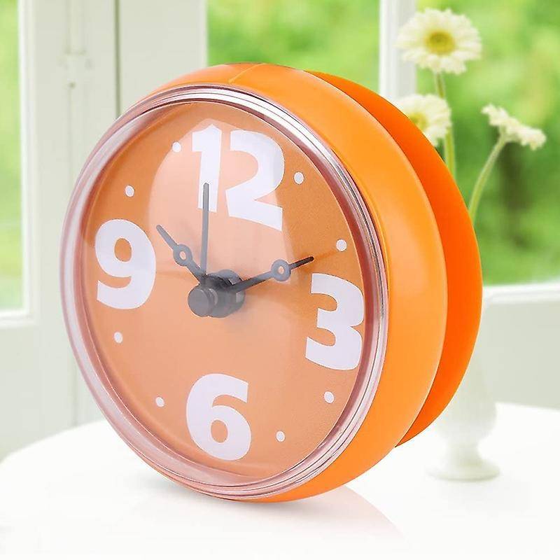 Shower Clock Diameter 7cm Arabic Numerals Dial for Kitchen (orange)