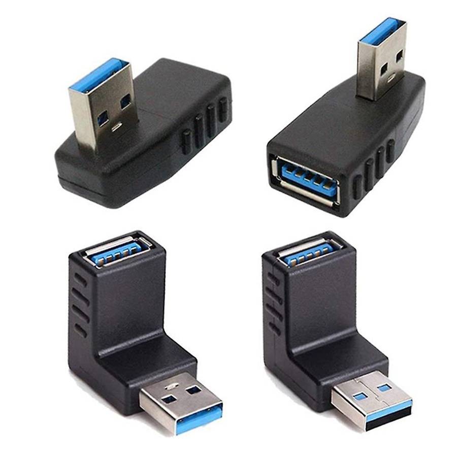 4pcs Usb 3.0 Adapter Couplers 90 Degree Male to Female Usb Connector