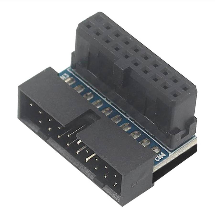 Black Usb 3.0 20pin Male to Female L Turn Right Angle Power Adapter