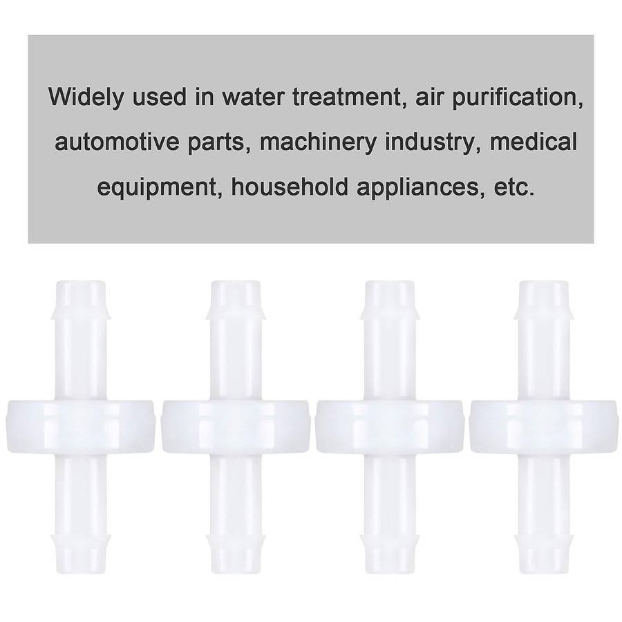 4pcs Check Valve Pvdf for Fuel Gas Liquid Air 1/4 Inch 6 Mm