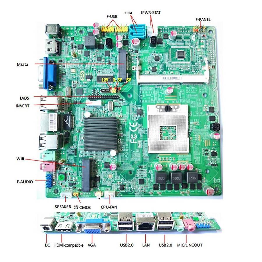 Hm55 Computer Motherboard for Intel Generation Core I7/i5/i3 Cpu Ddr3
