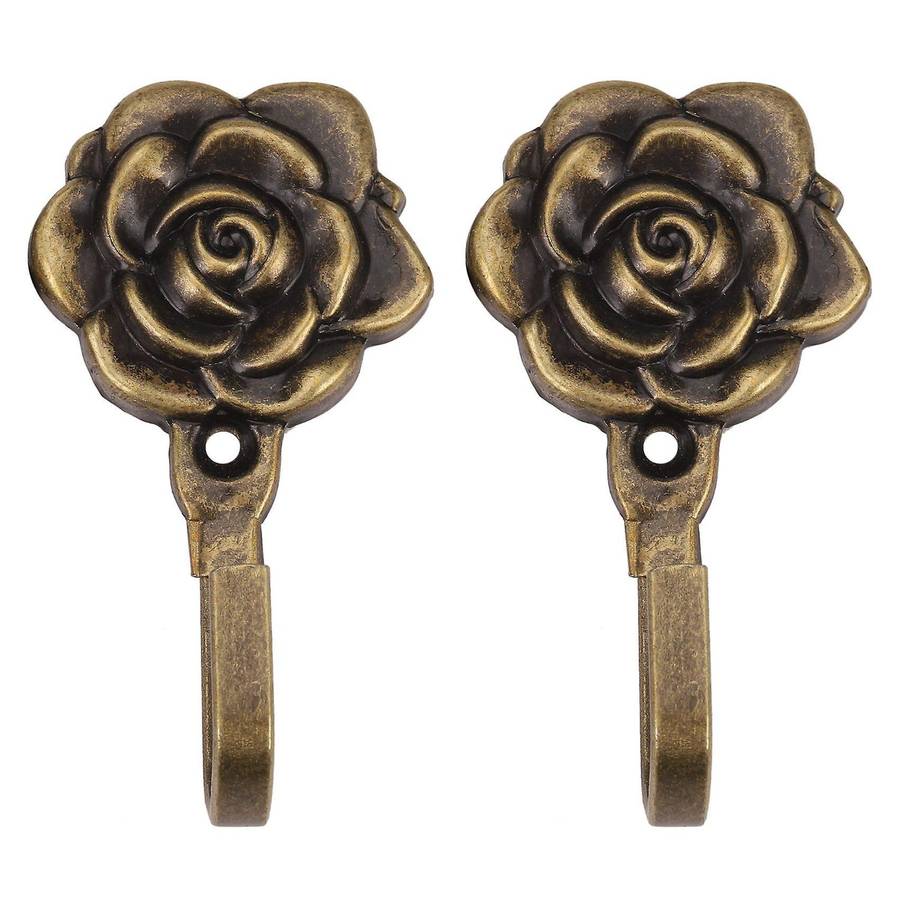 2pcs Metal Rose Flower Curtain Tie Back Tieback Holders Wall Decor