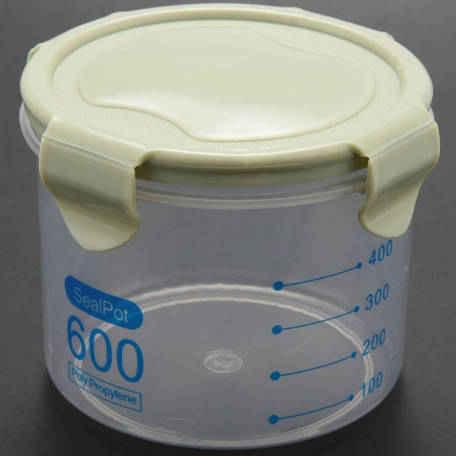 Kitchen Food Container Seal Pot Storage Tank Plastic 600ml Green