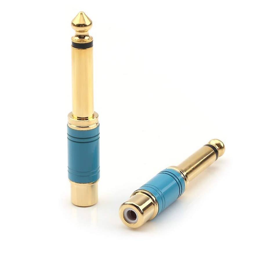 6.35mm Male Mono Ts to Rca Female Audio Conversion Plug (red 2 Pack)