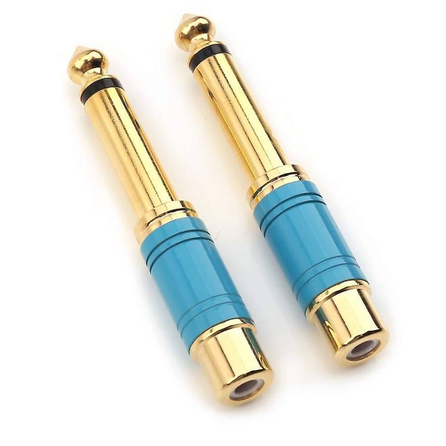 6.35mm Male Mono Ts to Rca Female Audio Conversion Plug (red 2 Pack)
