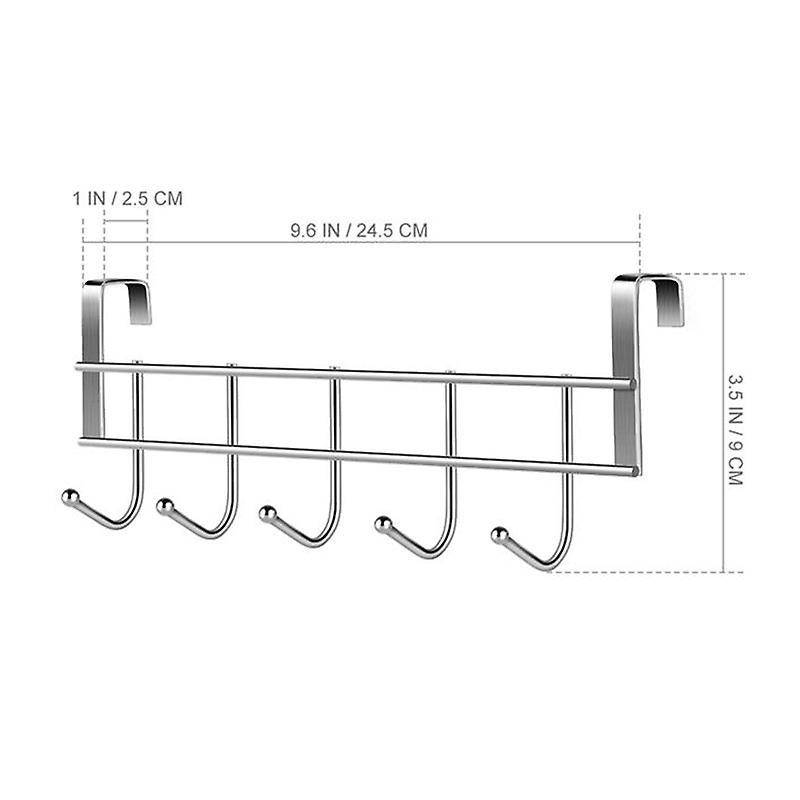 Over The Door 5 Hooks Organizer Rack Clothes Coat Hat Towel Hanger