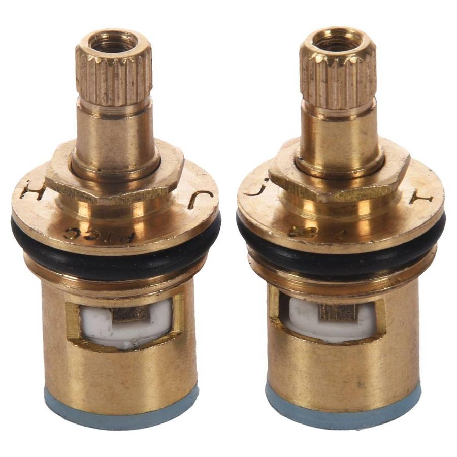 2 Pcs 1/2" 20 Teeth Ceramic Disc Turn Valve Replacement Hot Cold