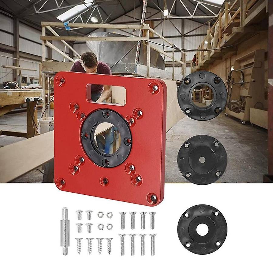 Router Table Insert Plate with 4 Rings Board for Diy Kit Woodworking