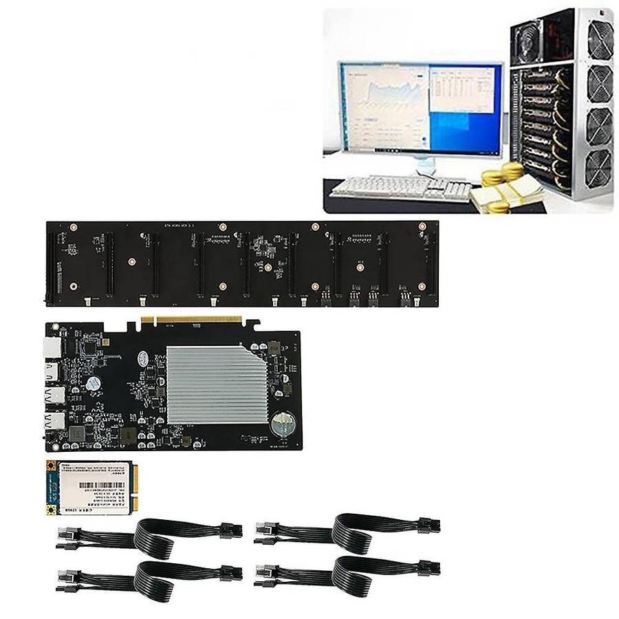 Eth-hsw3 Btc Motherboard with 128g Ssd+4x6pin to 8pin 30cm Power Cord