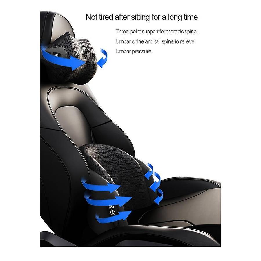 Car Massage Neck Support Pillow Seat Back Headrest Pillow (gray)