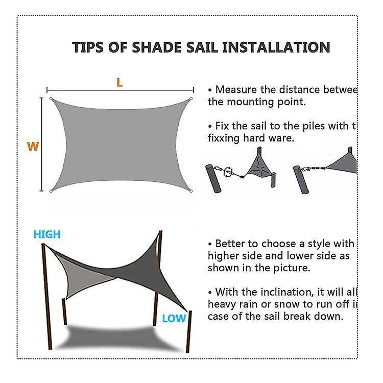 3x4m Waterproof Awning Sunshade Sun Shade Sail for Outdoor,grey