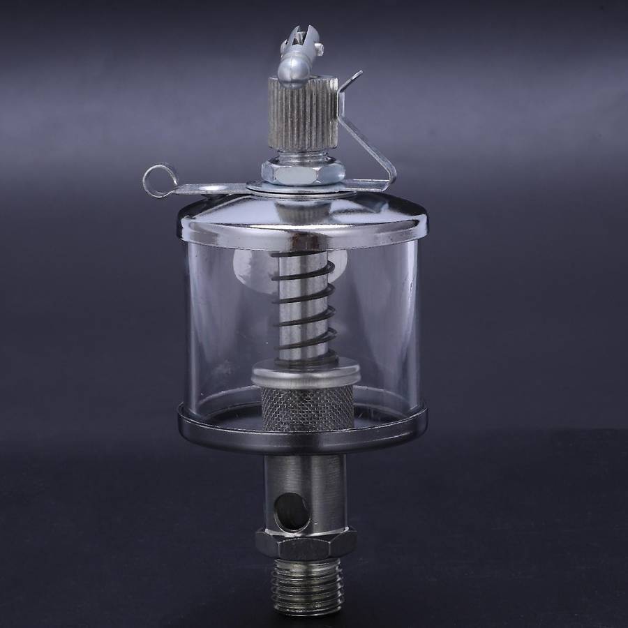 50ml Engine Machine Lubricator Oil Drip Feed Oiler Clear+silver