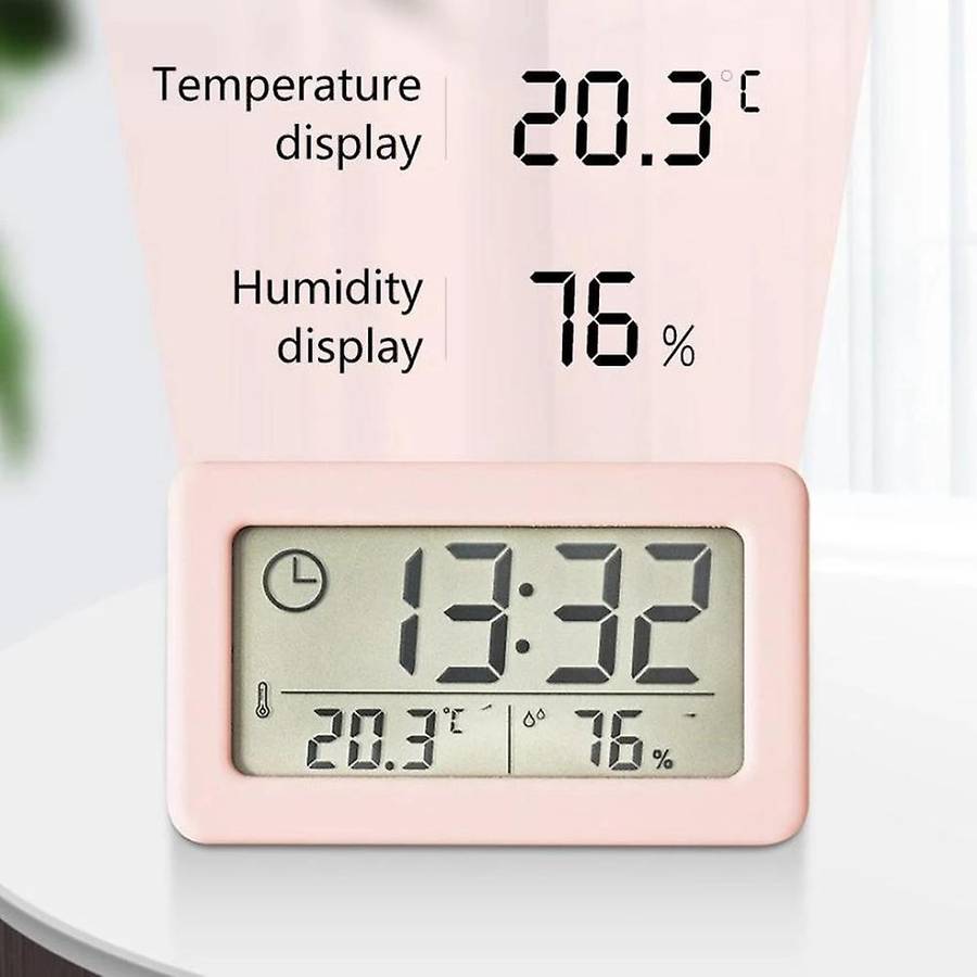 Led Digital Clock Electronic Digital Screen Desktop Clock -pink