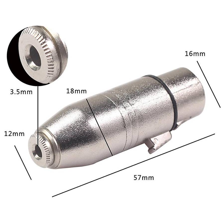 3.5mm Female Head to Big Three-core Balanced Microphone Audio Adapter