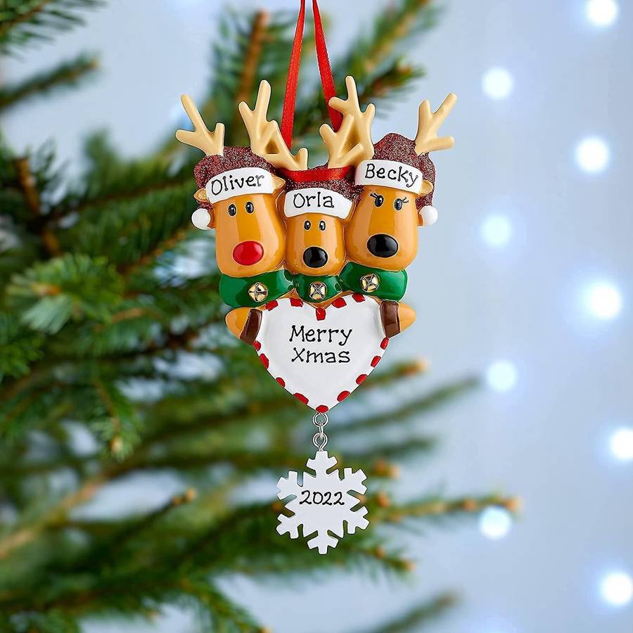 Family Christmas Tree Family Set Gift (christmas Deer, Family Of 3)