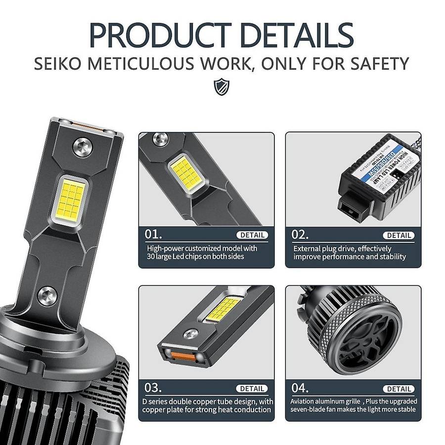 Car Headlight Bulb 110w 40000lm 6000k White Auto Light Led (d3s/d3r)