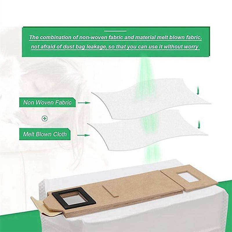 50 Pcs Dust Bags for Roborock S7 T7s T7s Plus Robotic Vacuum Cleaner