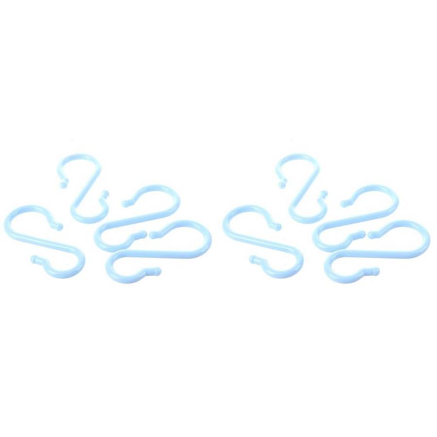 Maya Blue Plastic Punch Cup Bowl S Shaped Hooks 8 Pcs