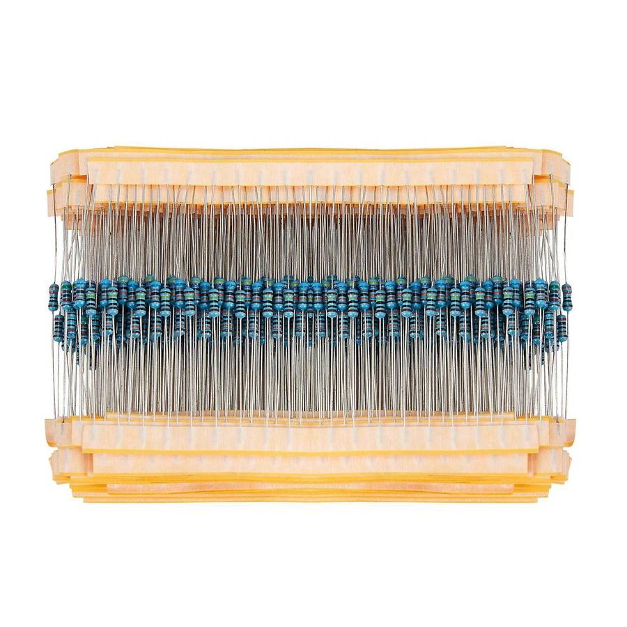 600 Pcs 30 Kinds Each Value Metal Film Resistor Pack 1/4w 1%
