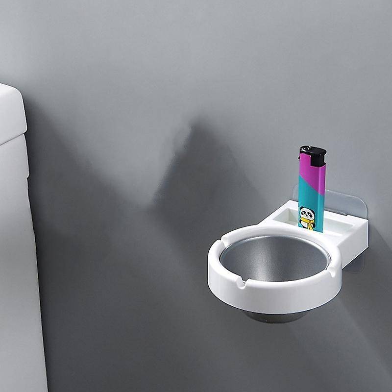 Portable Stainless Steel White Ashtray Home Living Room Office