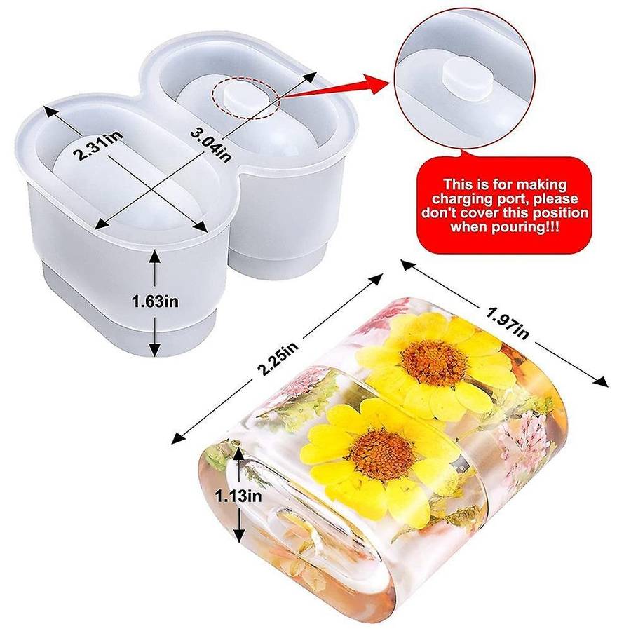 Resin Mold for Bluetooth Earbuds Case Epoxy Molds for Diy Protective