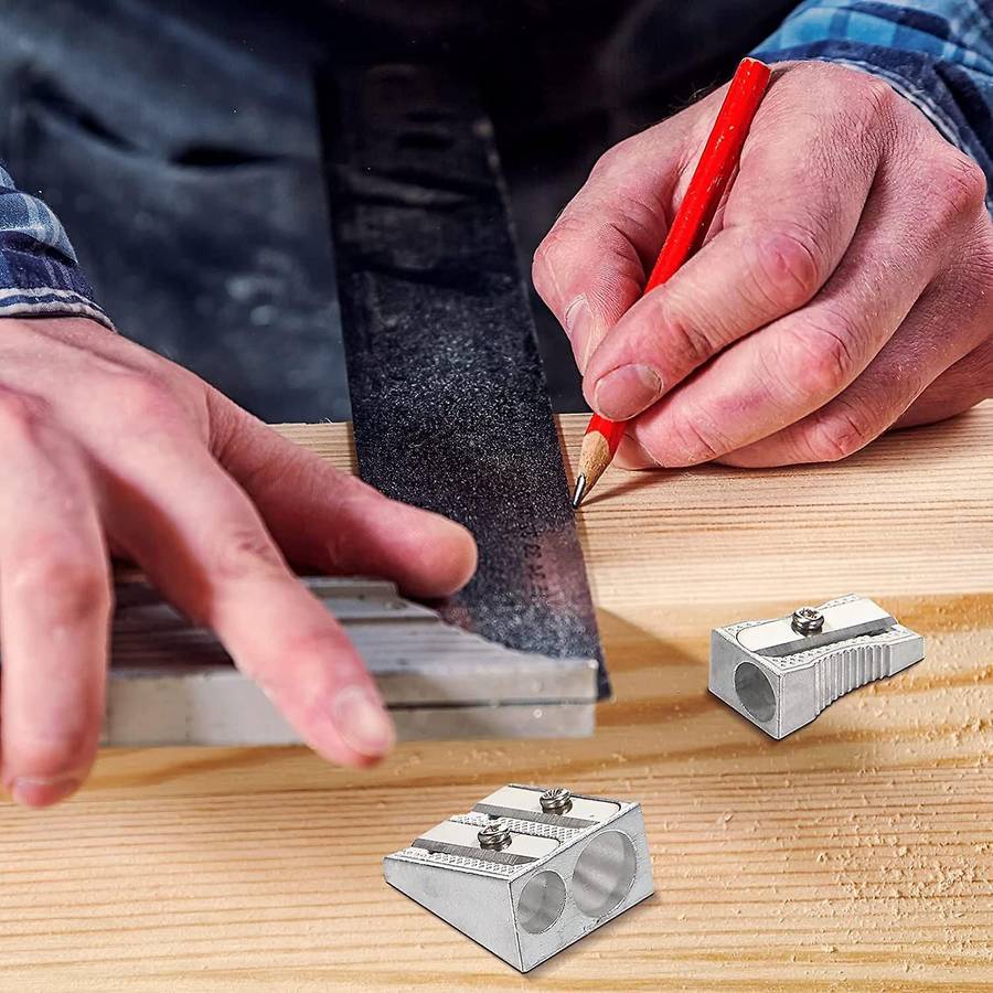 6 Pcs Metal Pencil Sharpeners, Single and Dual Hole Pencil Sharpeners