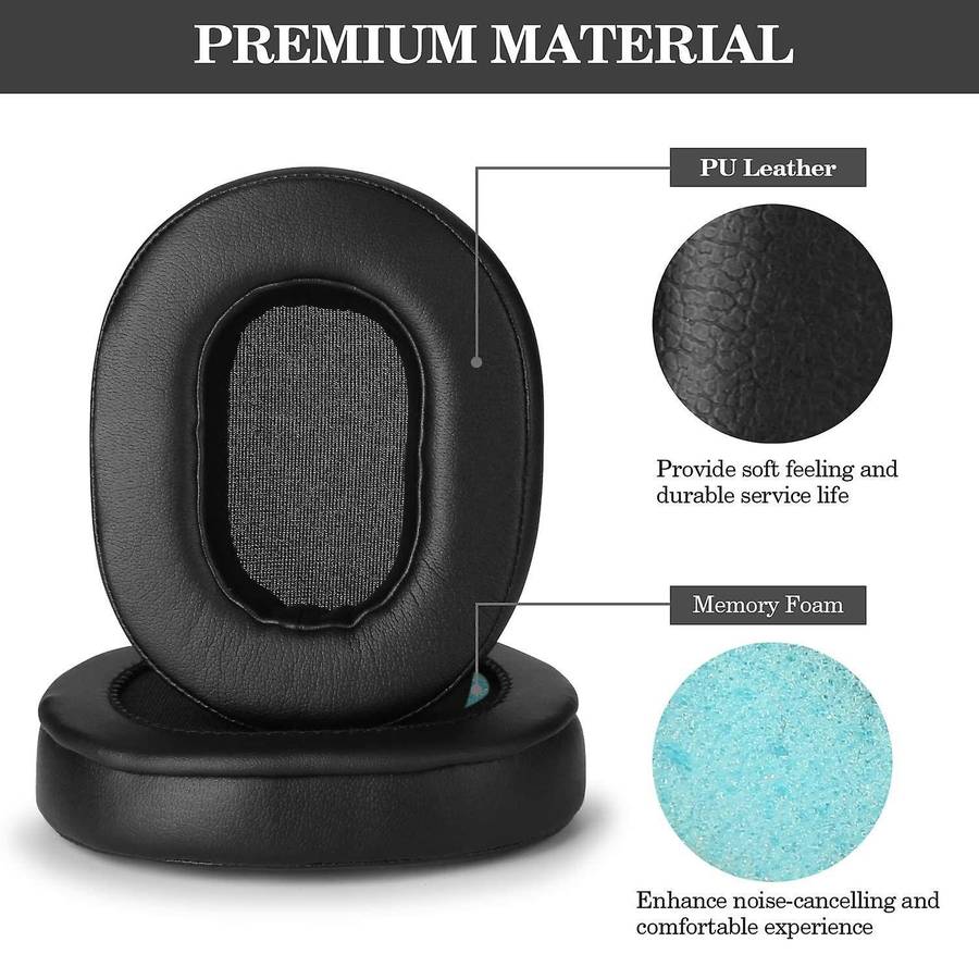 Replacement Ear Pads for Ath M50x Fits Audio Technica M40x M30x Black