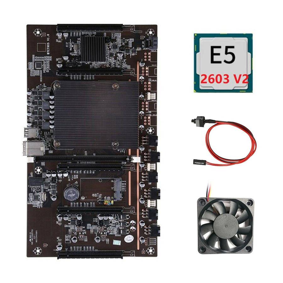 Btcx79 H61 Mining Motherboard with E5 2603 V2 Cpu+fan for Btc