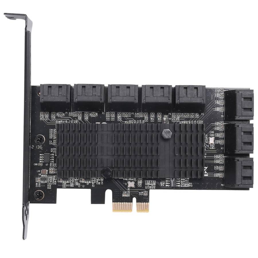 Pcie to 16-port Sata3.0 6g Expansion Card Supports 16 Sata Cables(1x)