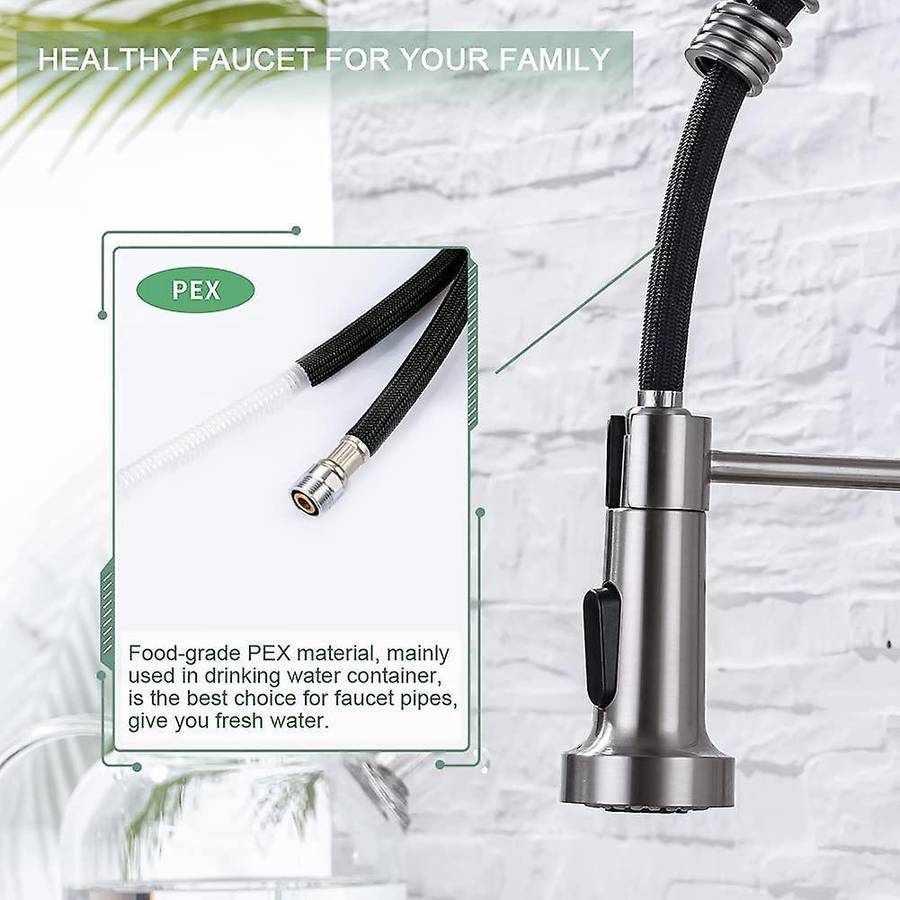 Kitchen Faucets, Brushed Nickel Stainless Steel Pull Down Sprayer