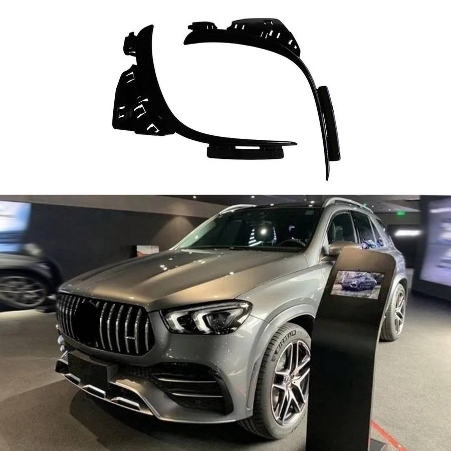 2pcs Left&right Front Bumper Fog Light Trim Strips Frame for Mercedes