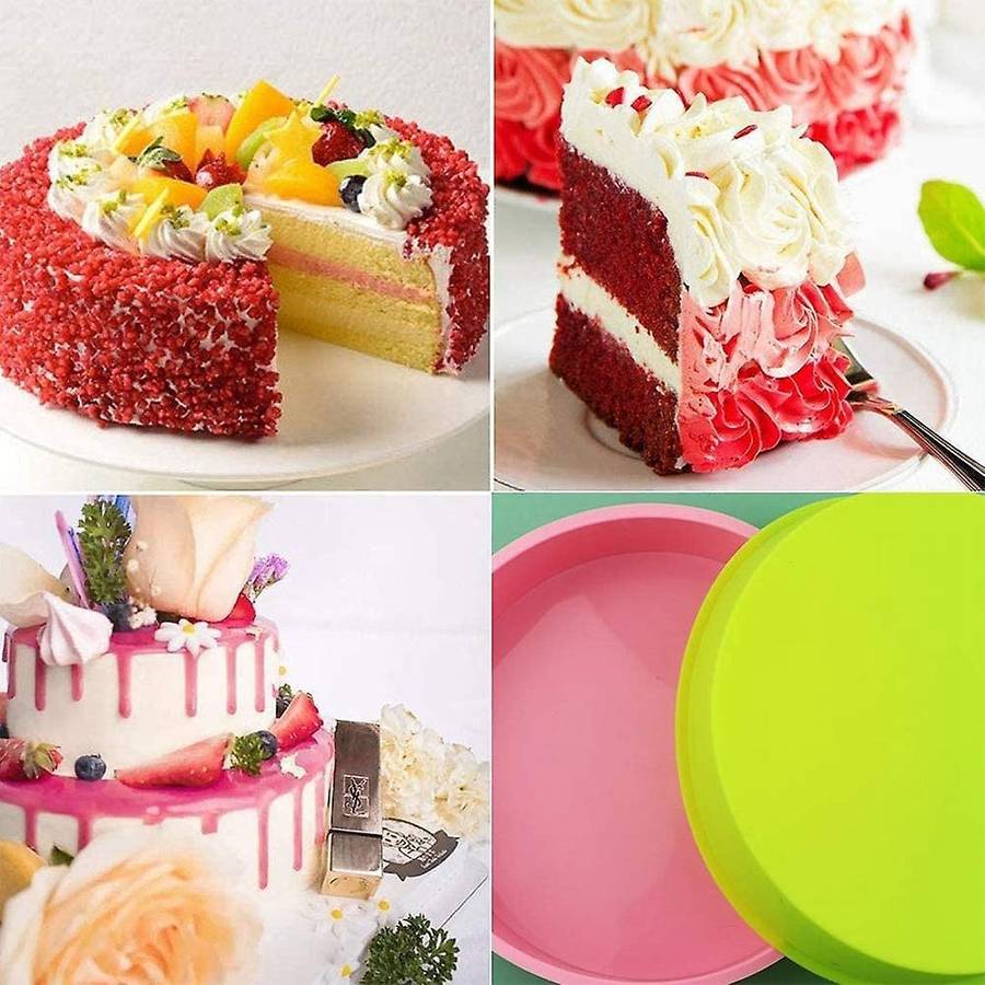 2pcs Silicone Cake Molds,8 Inch Cake Tins,bakeware for Cookies/breads