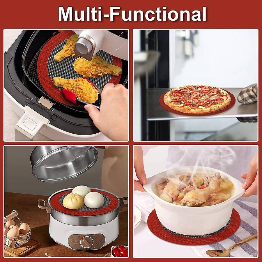 9 Inch Air Fryer Liner Round Reusable Non-stick Air Fryer Basket Mat