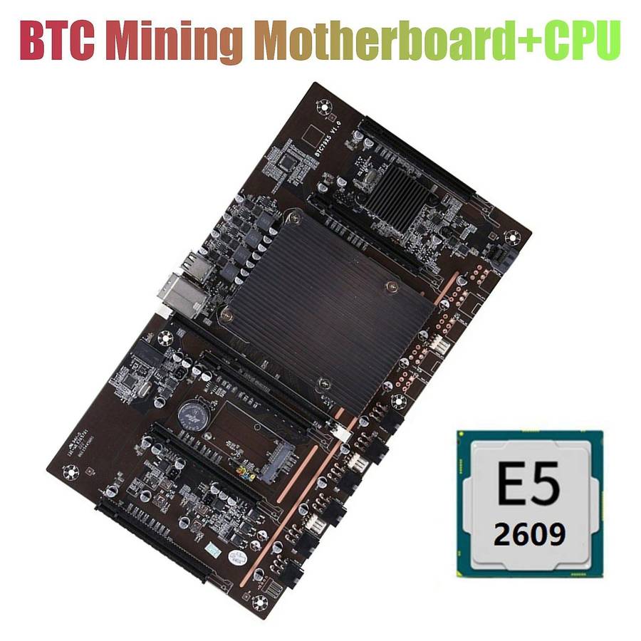 X79 H61 Btc Motherboard 5x Pci-e with E5-2609 Cpu for Btc Miner