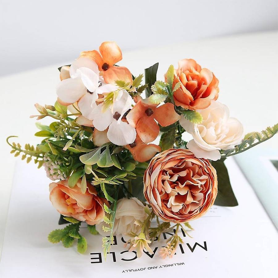 Artificial Flowers,wedding Bouquets for Party Home Decor (champagne)