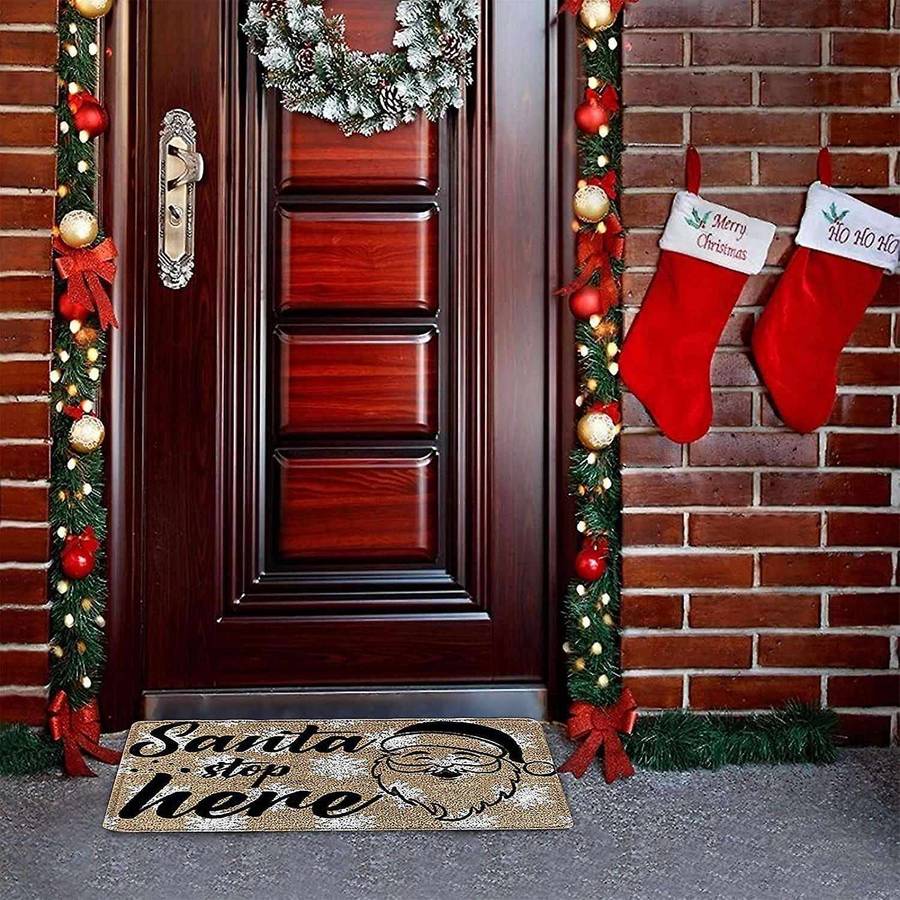 Christmas Doormat Floor Mat Santa Claus Door Mat Outdoor Rug B007