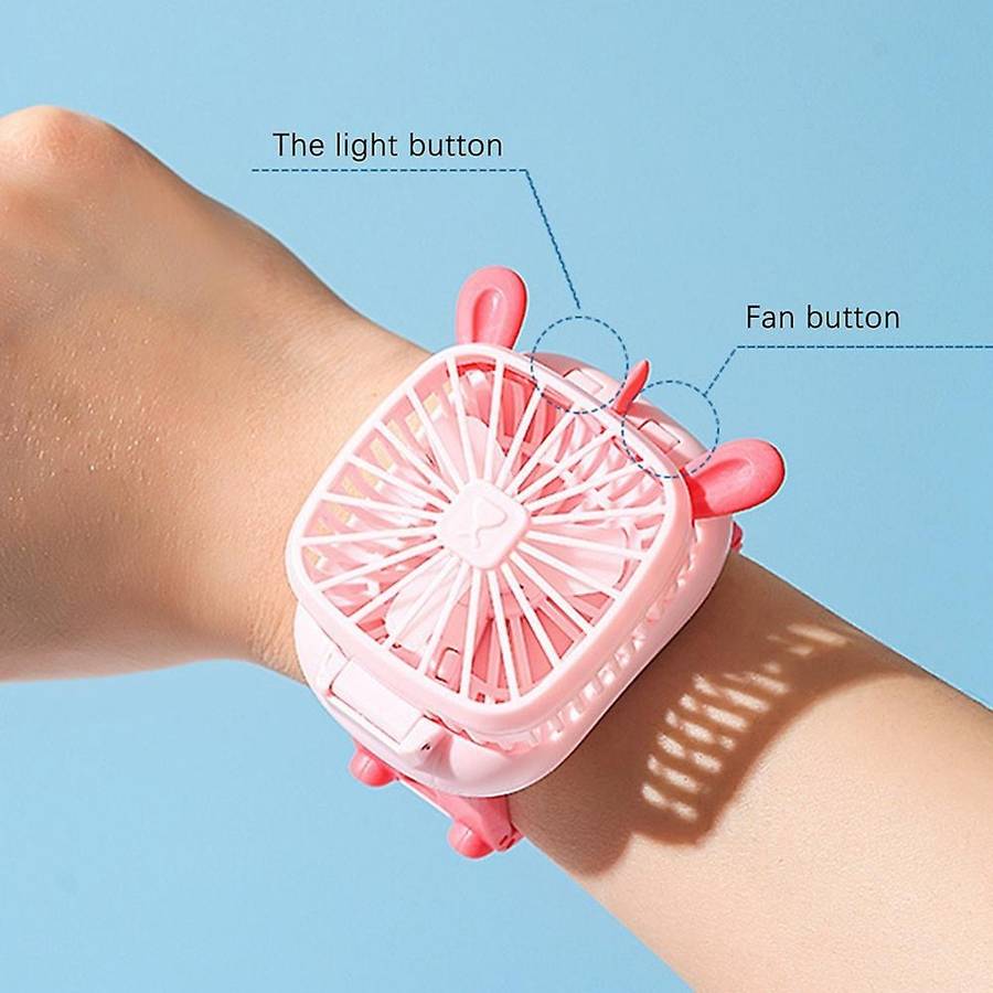 Deformed Animal Watch Fan Mini Cartoon Wrist Charging Usb Fan Blue