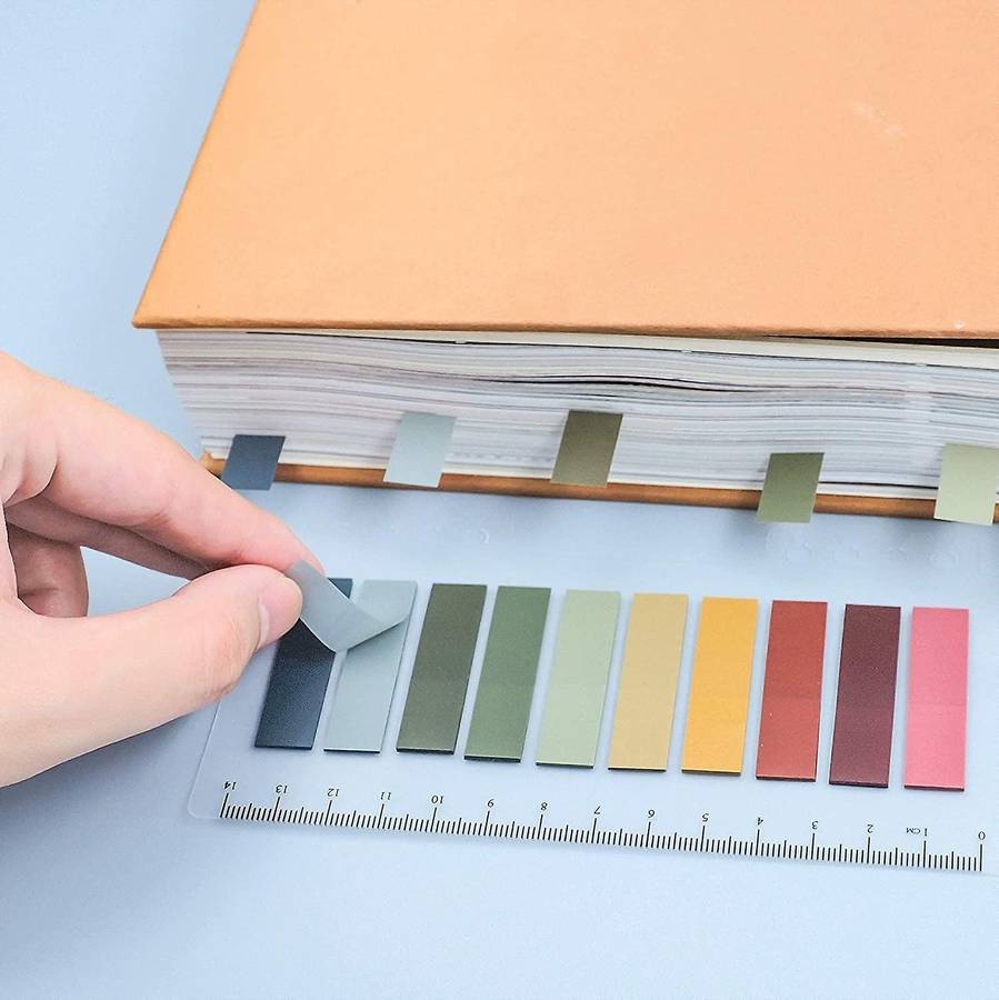 Writable and Repositionable File Tabs Flags with Ruler