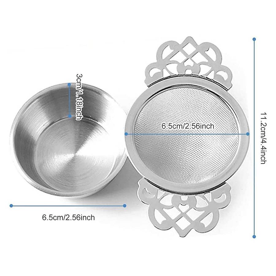 2pcs Stainless Steel Ultra Fine Mesh Tea Strainers with Handles