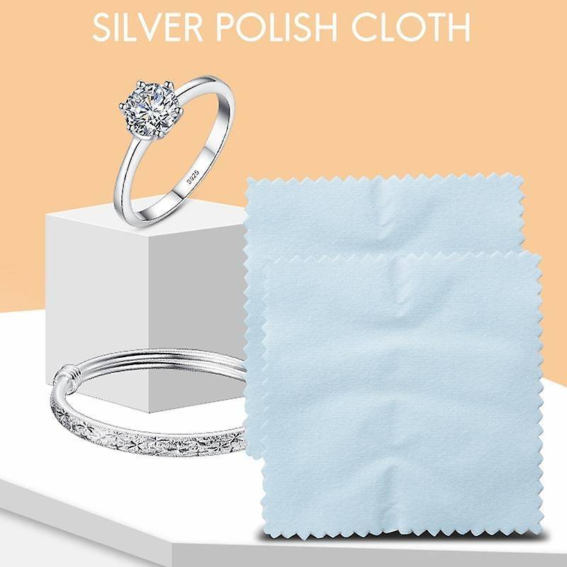 100pcs Jewelry Cleaning Polishing Cloth, (sea Blue, 3.15 X 3.15inch)