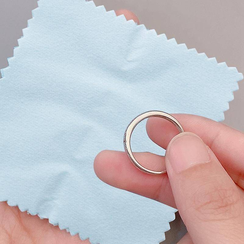 100pcs Jewelry Cleaning Polishing Cloth, (sea Blue, 3.15 X 3.15inch)