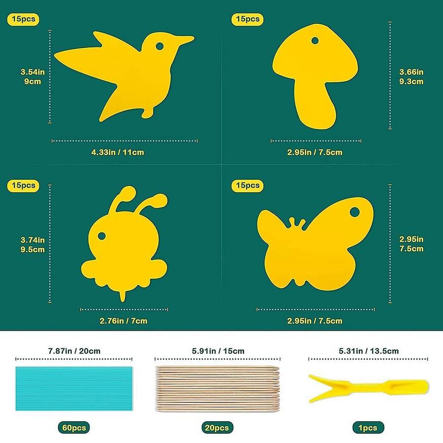 60 X Yellow Stickers, Fly Catchers, Yellow Panels, Fight Indoor
