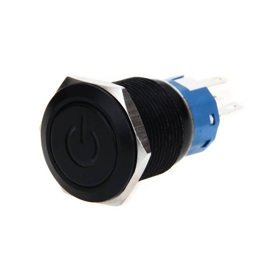 Led Push Button Push Button Switch 12v 19mm Self-locking Switch Black