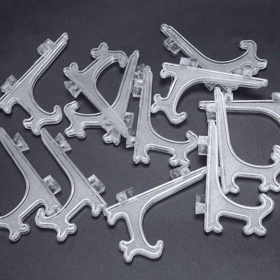 12pcs 3 Inch Easels Or Plate Holders Dinner Plate (transparent)