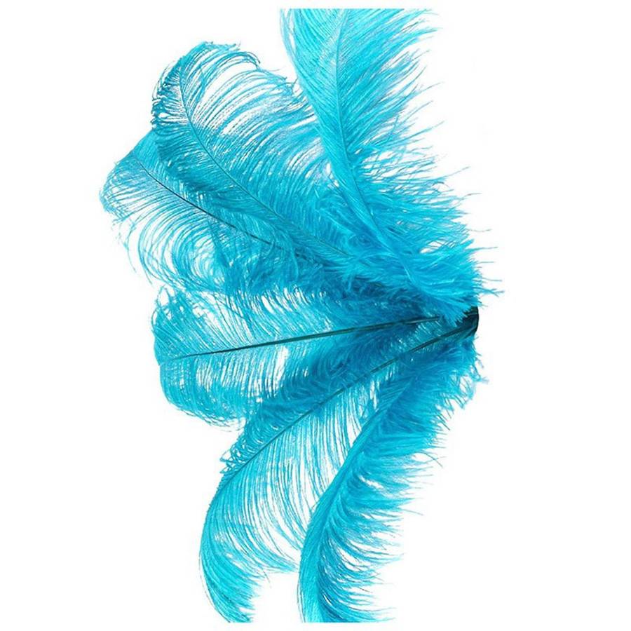 20 Pcs Ostrich Feathers Wedding Party Decoration Lake Blue 20-25cm