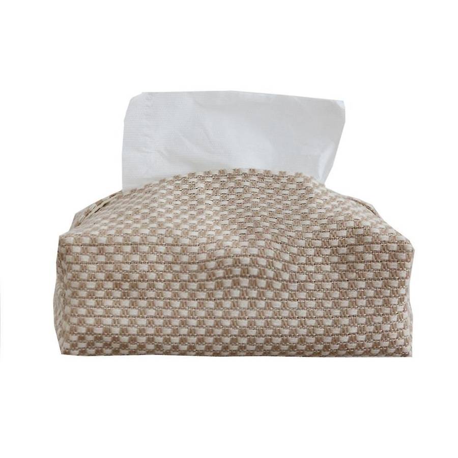 Jute Simple Tissue Box Pumping Tissue Case Car Towel Home Decor-a