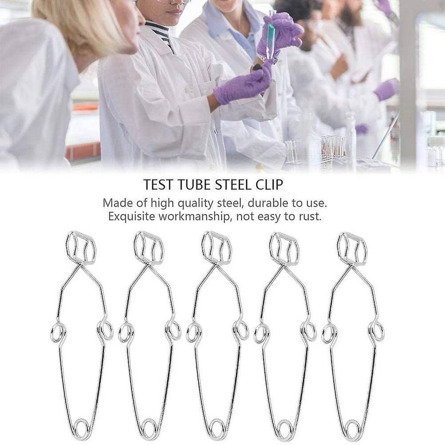 Test Tube Clamp 5 Pcs Test Tube Steel Clip for Lab Glass Test Tube